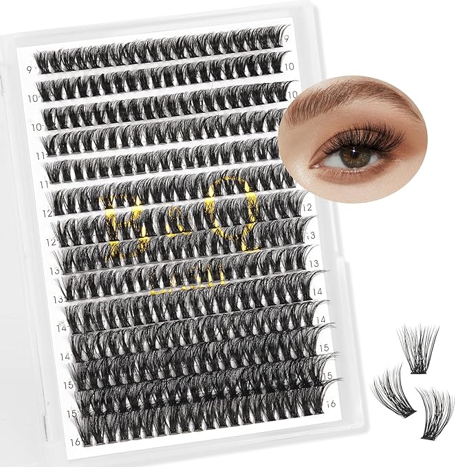Lash Clusters Individual Lashes Lash 280 PCS Eyelash Clusters False Eyelash 45D Lash Extension Fluffy Natural Cluster Eyelash Extensions DIY Eyelash Extensions at Home (45D-0.07C,9-16MIX)