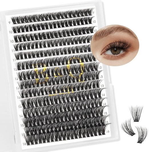 Lash Clusters Individual Lashes Lash 280 PCS Eyelash Clusters False Eyelash 45D Lash Extension Fluffy Natural Cluster Eyelash Extensions DIY Eyelash Extensions at Home (45D-0.07C,9-16MIX)