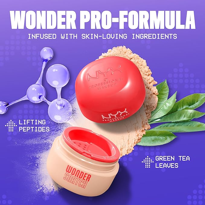 NYX PROFESSIONAL MAKEUP Wonder Snatch Setting Powder, Lifting Loose Powder With Up To 16HR Wear - Sugar Serve (Translucent Light)
