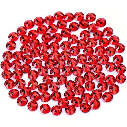Novani Rhinestones 3000Pcs Flatback Crystal Round Loose Gemstones Glass Rhinestones for Crafts Makeup Nail Art Clothes Shoes DIY Decorations(SS10, 2.7-2.9mm,Light Siam)