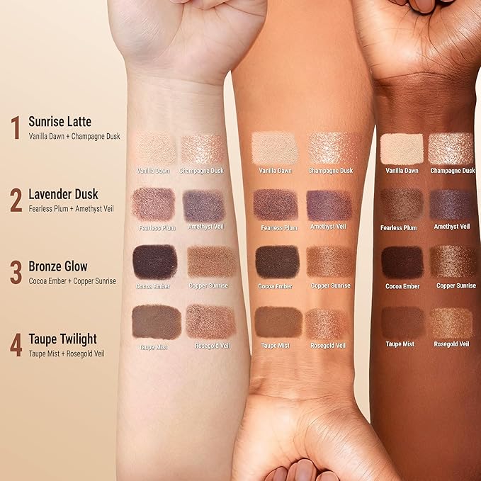 exmiloo Cream Eyeshadow Stick - 2-in-1 Dual-Ended Shimmer Eye Shadow Stick - Long Lasting, Crease-Proof, Waterproof, Smudge-proof (Lavender Dusk)