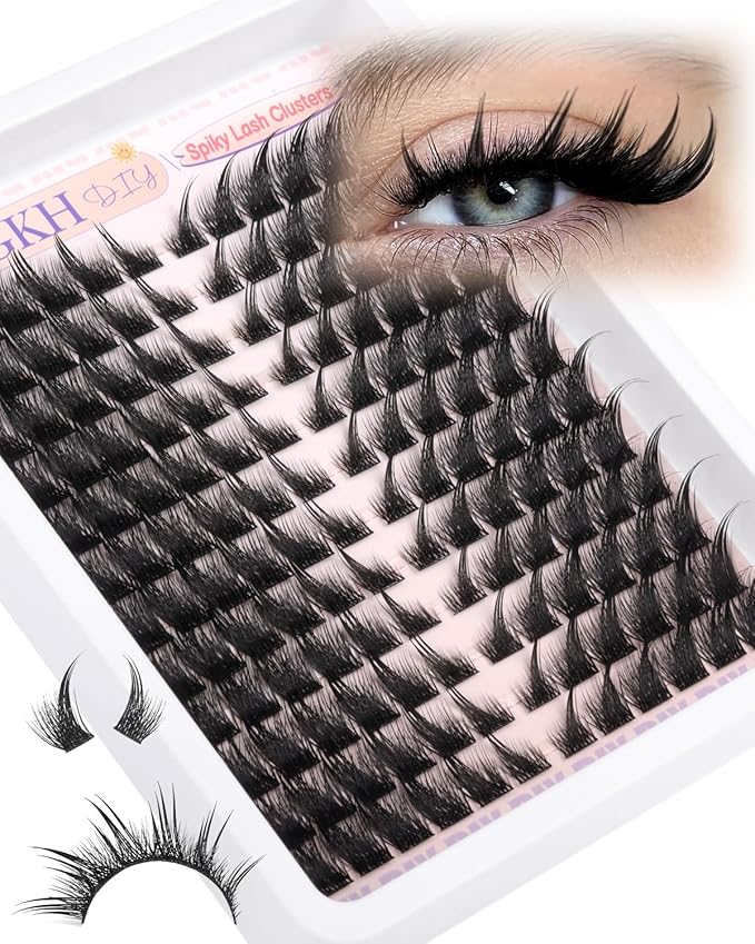 YDAGKH Lash Clusters Fox Eye Spikes Eyelash Extension Wispy Manga Cluster Eyelashes Fairy Spiky Cluster Eyelash Extensions 144Pcs Cat Eye Individuals Lashes Long DIY Volume Anime Lash Extension