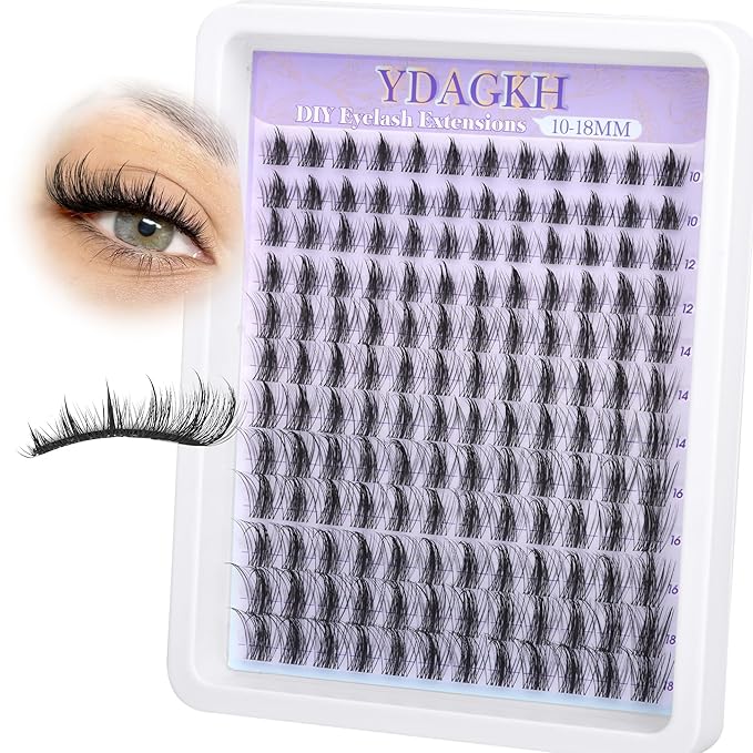 Manga Lash Clusters Spikes Wispy Eyelash Extension Invisible Band Spiky Cluster Eyelash Extensions Anime Fairy Eyelash Clusters 10-18mm DIY Natural Individual Lash Extension 144Pcs Doll Lashes