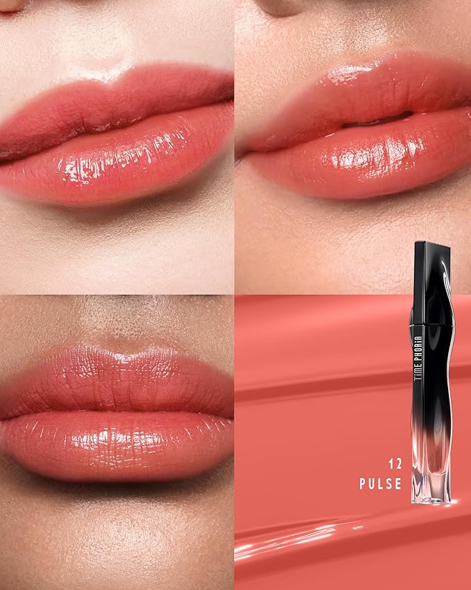 Stellar Dust Lip Stain 12 Pulse, Waterproof Transfer-Proof Lip Gloss, Pinkish Coral Tinted Glossy Finish, High-Pigment Vibrant Color, Hydrating Lightweight Long-Lasting Lip Makeup for Women