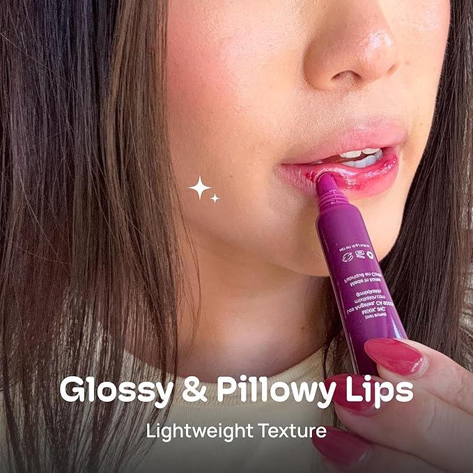 MIXIK 123 Lip Jelly, Sheer Glossy Lip Gloss with Vitamin 10 Complex & Nourishing Oils, Hydrating, Vegan, Cruelty-Free, Non-Sticky Jelly Lip Stain, 0.3 fl oz (9ml) (Very Berry)