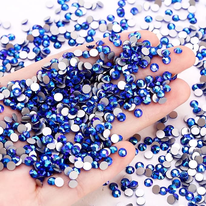 Rhinestones Crystals Rhinestones for Crafts Nail Rhinestones Glass Flatback Nail Gems and Rhinestones for Nails Art Makeup Bags Shoes Decoration DIY(SS30, 288pcs, Sapphire AB)