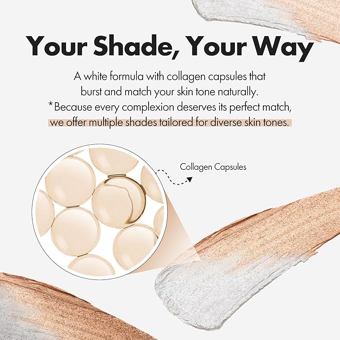 Blanc Cover Cream Stick V White - Korean Color-Changing Foundation Stick with Volufiline - Medium to Full Coverage Dewy Finish Base Makeup - Dual-Ended with Detachable Brush (200 Fair)