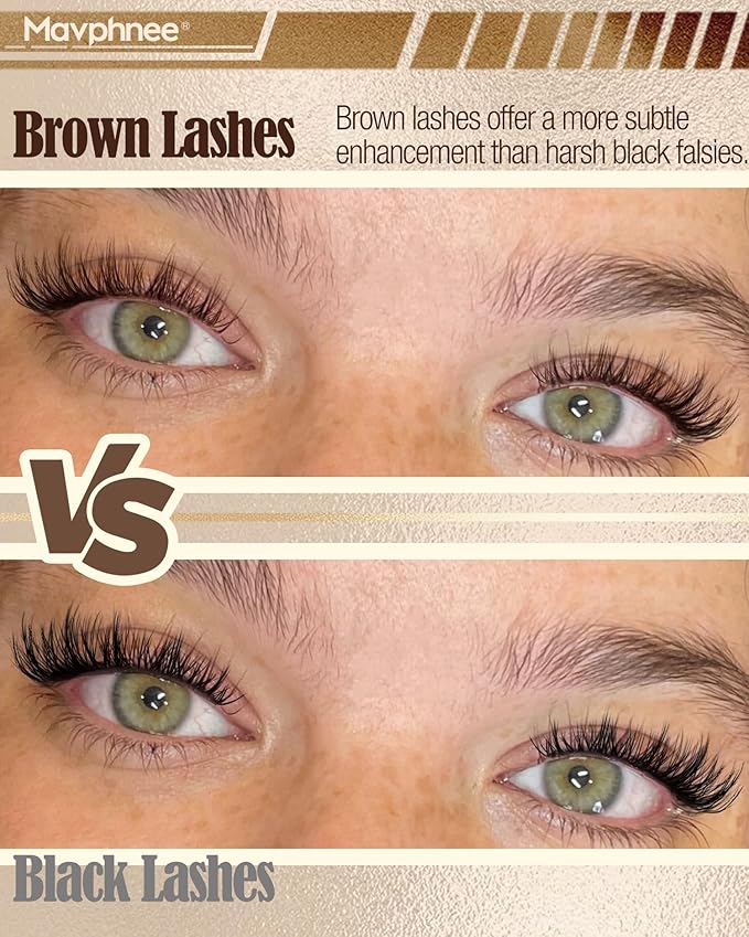 Brown Lash Clusters Gently Fluffy Eyelash Clusters Dark Brown Individual Lashes Extensions Natural Cluster Lashes Wispy Fairy Cluster Eyelash Extensions Soft Vibe DIY Lash Pack (120Pcs, 10-16MM)