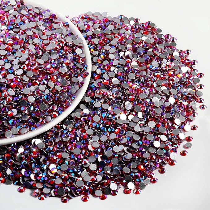 Beadsland Flatback Rhinestones Bulk, 14400pcs Rhinestones for Nails Crafts Clothes DIY Decoration, Hyacinth AB, SS16, 3.8-4.0mm