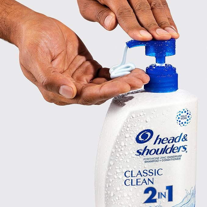 Head & Shoulders Dandruff Shampoo, Classic Clean, Anti-Dandruff Daily Use Treatment, Moisturizing, Flake Control, Paraben-Free, Color-Safe, Safe for All Hair Types - Dry, Itchy Scalp, 28.2 Fl Oz
