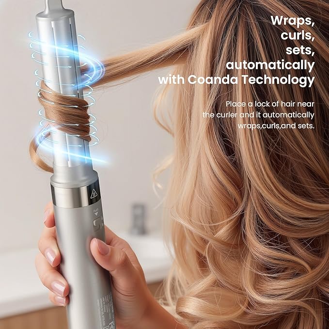5-in-1 Hot Air Styler Kit – 110,000 RPM Fast-Drying Dryer, Auto-Wrap Curlers, Straightening & Volumizing Brushes All-in-One