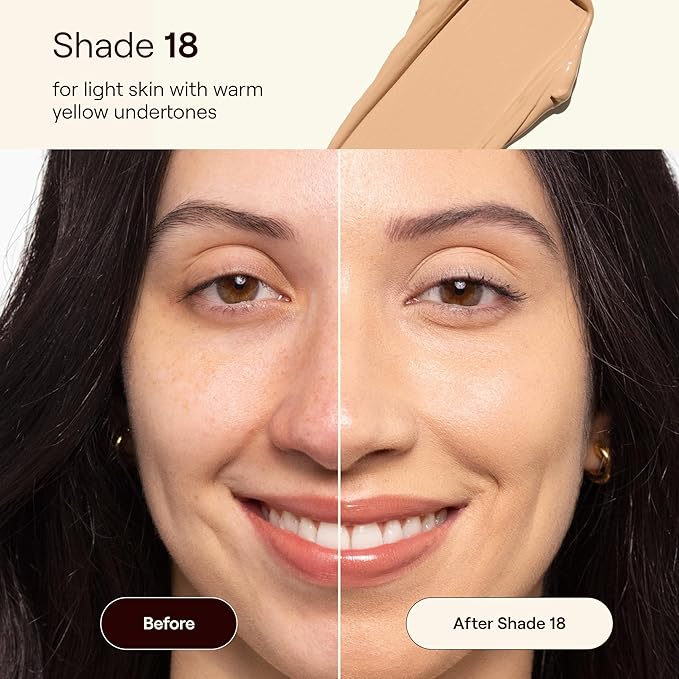 Live Tinted HUESTICK Complexion Stick - Medium-to-Full Buildable Coverage - Soft Matte Finish - Multitasking Makeup Stick - Lightweight, Creamy Formula - Shade 18