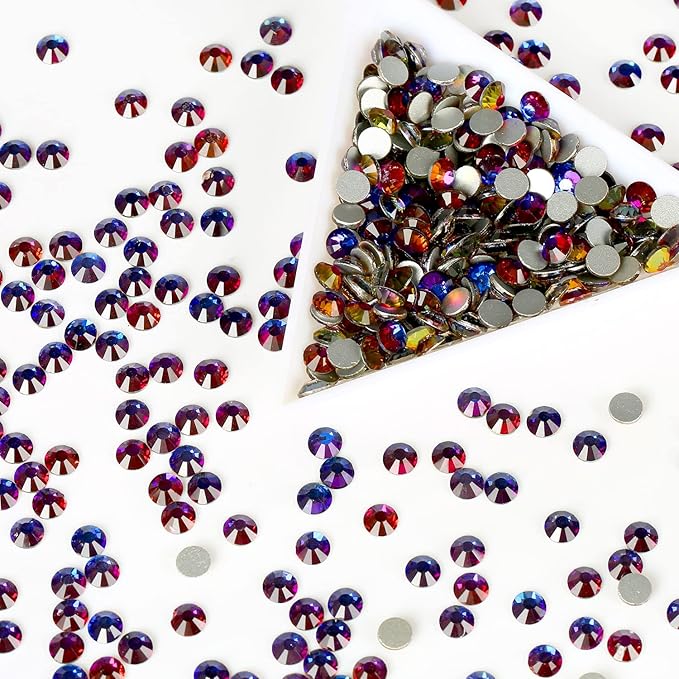 1440Pcs Blue Blaze Crystal Rhinestones,Glass Flatback Rhinestones Small Gemstones for Nail Face Makeup Art Crafts Clothes Decoration -(SS8,2.4mm,Blue Blaze)