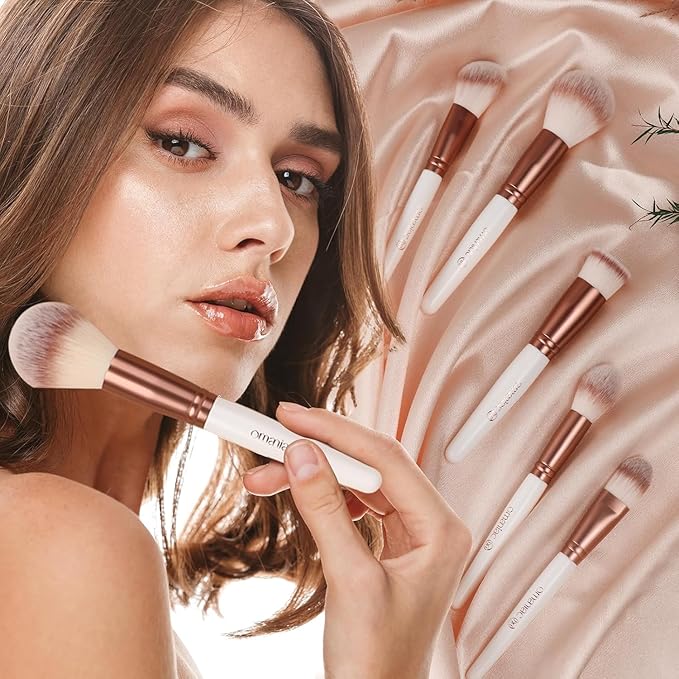 OMANIAC Makeup Brush Set, 20Pcs Professional Makeup Brushes for Foundation, Powder, Eyeshadow, Concealer Cream, Blush Buffe etc, with White Makeup Brushes Kit Case