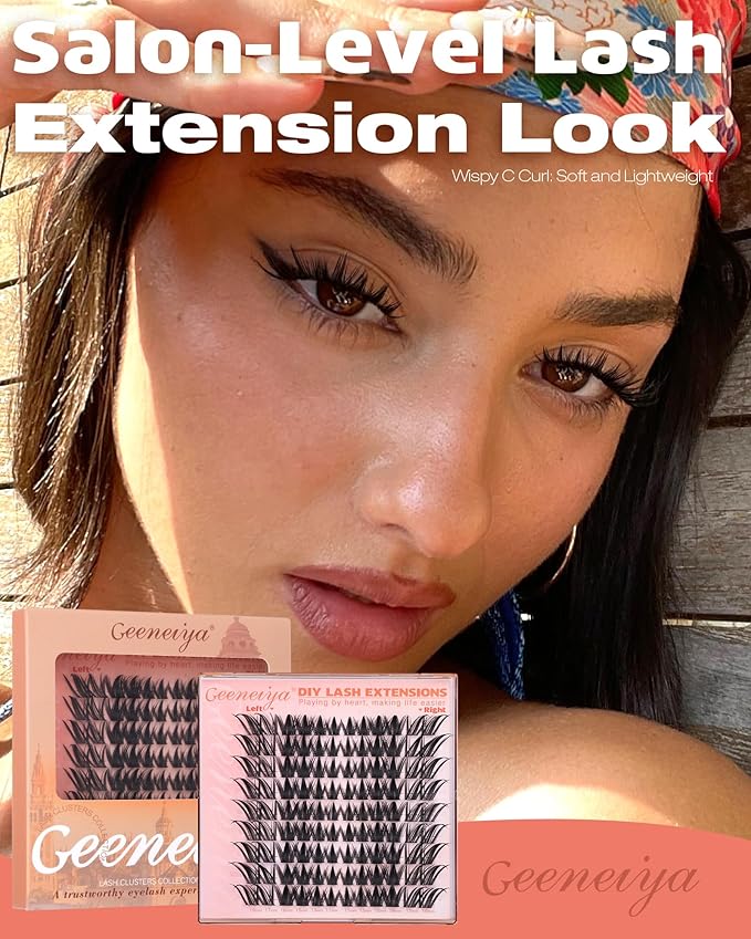 Geeneiya Manga Lash Clusters Wispy Cat Eye Lash Clusters 11–19mm Fox Eye Cluster Eyelash Extensions Left & Right DIY Lash Extension C Curl Eyelash Clusters Pre Mapped Cluster Lashes Wet Look