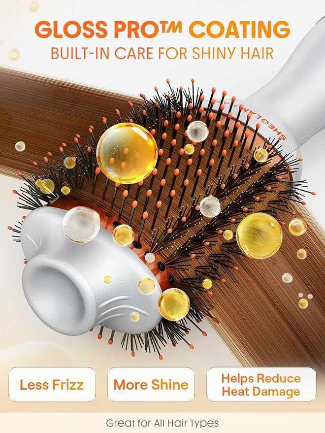 SHEGLAM 4-in-1 Hot Air Brush & 24K 10-in-1 Shine Hair Oil