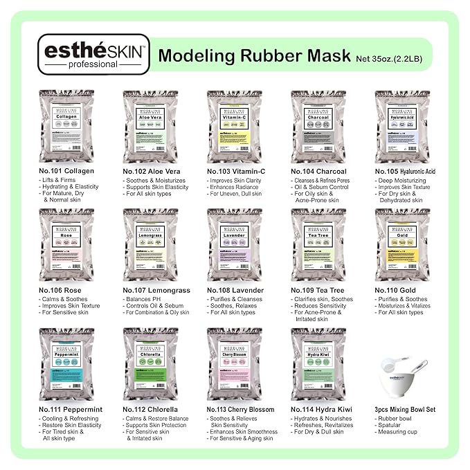 estheSKIN No.110 Gold Modeling Mask Powder for Professional Facial Treatment, 35 Oz. (1 pack)