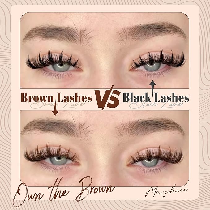 Manga Lash Clusters Brown Eyelash Individuals Anime Spiky Cluster Eyelash Extensions Dark Brown Fairy Lash Extensions Fluffy Wispy DIY Cluster Lashes CC Curve Everyday Cosplay 8-16MM DIY Lash Pack
