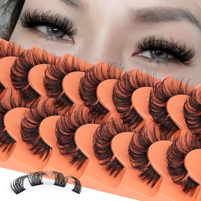 Full Cluster Lashes Natural Strips False Eyelashes Wispy Individual Lashes that Look Like Extensions 7 Pairs Multipack by Eefofnn