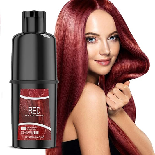 Red Hair Dye Shampoo - Bold Red Hair Dye Shampoowith Botanical Ingredients for Radiant Color and Healthy-Looking Hair