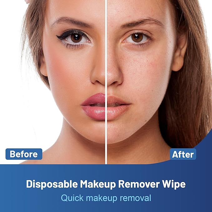 200 Count Makeup Remover Wipes Individually Wrapped, Travel Individual Wet Wipes Bulk, Gentle Cleansing for Face Mascara Lipstick, Single Makeup Removing Wet Wipes