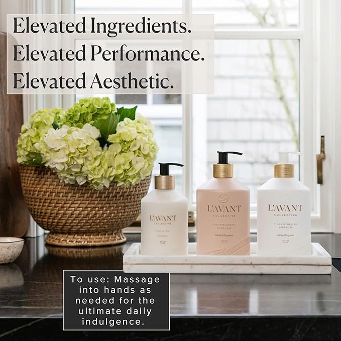 L'AVANT Collective Luxury Hand Lotion - High Performing Moisturizing Hand Cream for Dry, Cracked Hands, Nails & Cuticles - Hydrating Shea Butter Formula (10 oz, Blushed Bergamot)