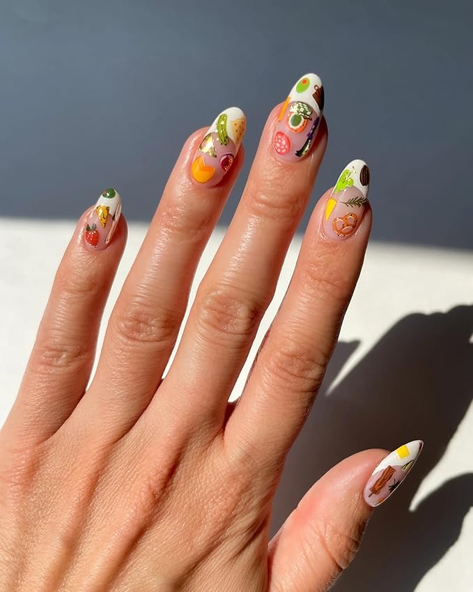 Deco Beauty Charcuterie -Super Thin & Easy-to-Apply Nail Art with The Cutest Designs-Durable & Long-Lasting Nail Art Stickers and Decals for Women, for DIY at-Home Manicures & Salon-Quality Nails