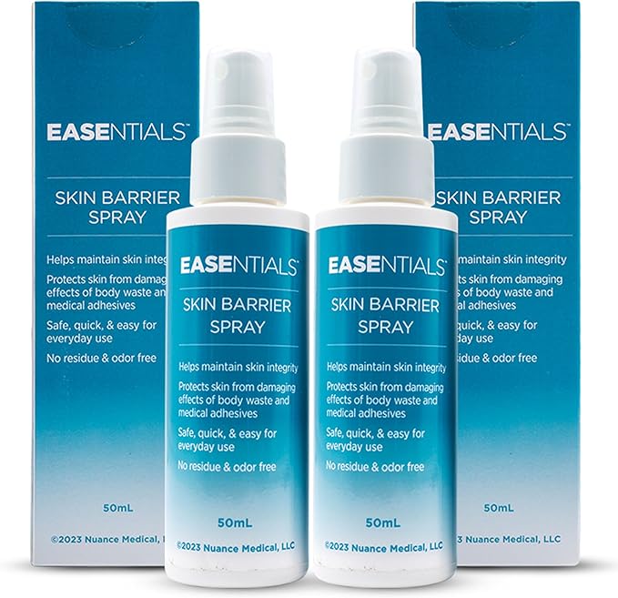 Quick-Drying, Low-Residue Ostomy Barrier Spray – Ideal for Sensitive Skin - Spray-On Silicone Skin Prep for Pain-Free Application and Removal of Ostomy Pouches and Bandages