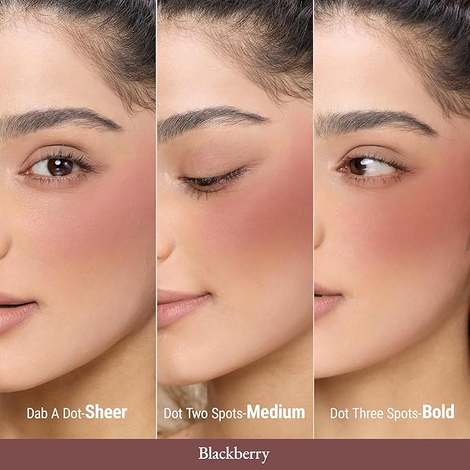 Exmiloo Liquid Blush for Cheeks, Long-Lasting Matte Liquid Blush Cheek Tint Makeup, Blendable & Buildable, Vegan & Cruelty-Free, Easy to Apply, Blackberry