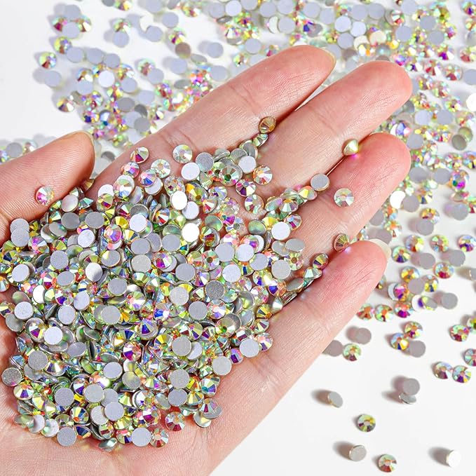 Beadsland Flatback Rhinestones Bulk,2880pcs Crystal AB Rhinestones for Nails Crafts Clothes DIY Decoration, Crystal AB, SS30, 6.3-6.5mm