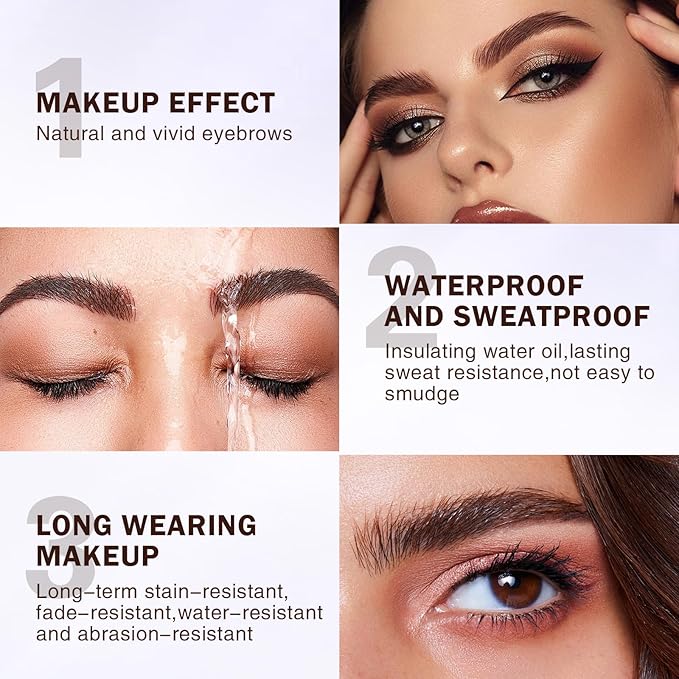 2025 New Tattoo Eyebrow Gel Easy Peel Off for Women, Upgrade Eyebrow Tattoo Peel Off, Transfer-proof Eyebrow Gels Waterproof for All Skin Types (Light Brown)