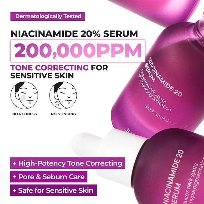 JUMISO Niacinamide 20 Serum - Korean Face Serum with Glutathione, TXA Tranexamic Acid - Reduces Pigmentation, Uneven Skin Tone, Pore Care with Centella for Sensitive Skin, 1.35 fl.oz.