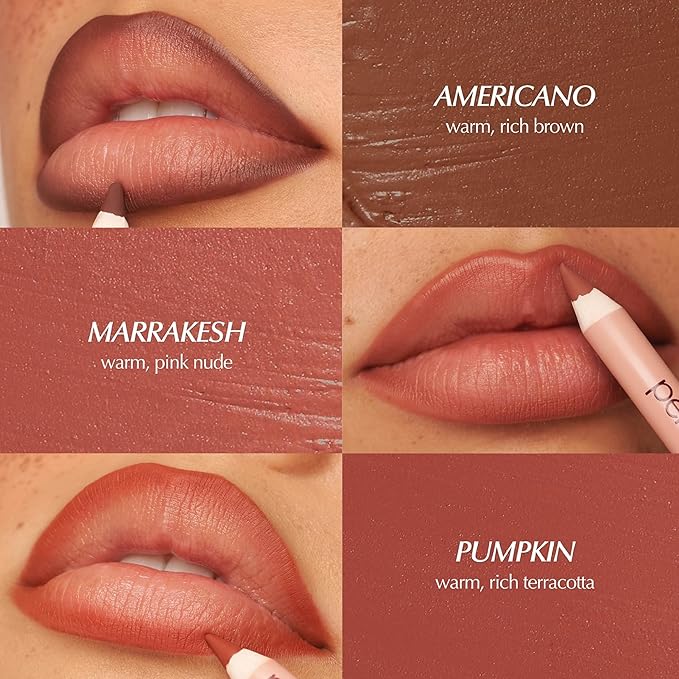 PERSONA Lip Liner Pencil | Creamy, Long-Wear Matte Pencil with Jojoba Oil | Hydrating & Easy to Apply | Shapes, Defines & Contours Lips | Vegan, Cruelty-Free, Paraben-Free | Made in USA, Almond