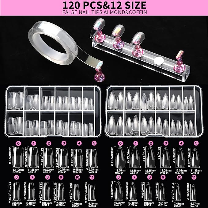 FANDAMEI Nail Art Kit, 54 Pcs Nail Tool Set with 6-Color Nail Polish, 20 PCS Nail Art Brushes, 2 Box False Nail Tips, 6 Jar Chrome Nail Powder, 4 Box Nail Charms, 10 Sheet Nail Stickers for Beginners
