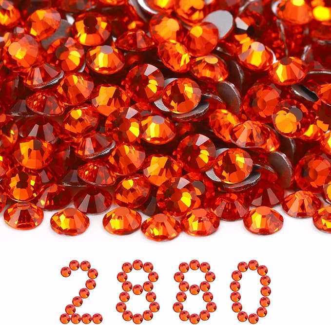 MEIBITE Flatback Rhinestones Bulk, 2880PCS Hyacinth Rhinestones for Clothes DIY Decoration Crafts, Hyacinth, SS30, 6.3-6.5mm