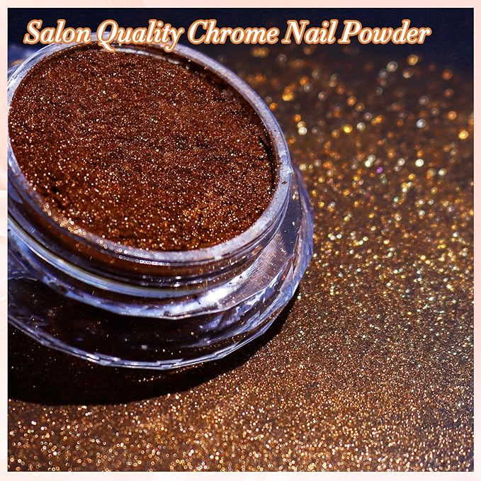 FNNZ Chrome Nail Powder, Metallic Nail Powder Pigment Premium Mirror Effect Salon Nail Art Glitter Dust for Valentines Gel Polish Decoration Home DIY Nail Manicure Supplies - Autumn Grove