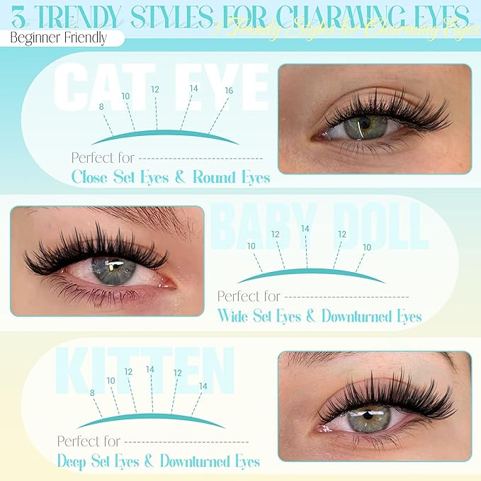 Wtvane Lash Clusters Wispy Eyelash Clusters Manga Lashes Cluster Eyelash Extension Natural Lashes Clusters Fairy False Lashes DIY Individual Lash Extension Thin Band Lash Clusters with Spikes