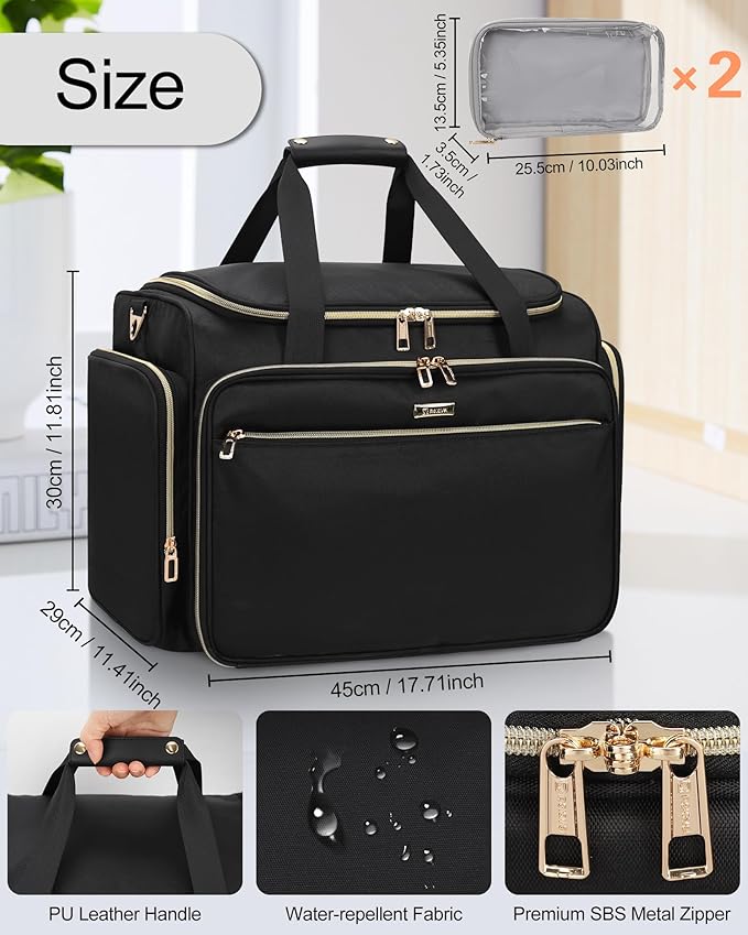 MONSTINA Hairstylist Travel Bag, Extral Large Hairdressing Bag Hair Tools Travel Case with Adjustable Dividers Professional Beauty Hairdresser Accessories Bags for Barber Heat Insulation