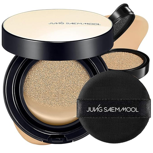 JUNG SAEM MOOL [ SPF ] Essential Skin Nuder Cushion (23 Medium Deep) | Refill Included (0.98 Fl Oz) | SPF50 Broad Spectrum | Natural Finish | Makeup Artist Brand