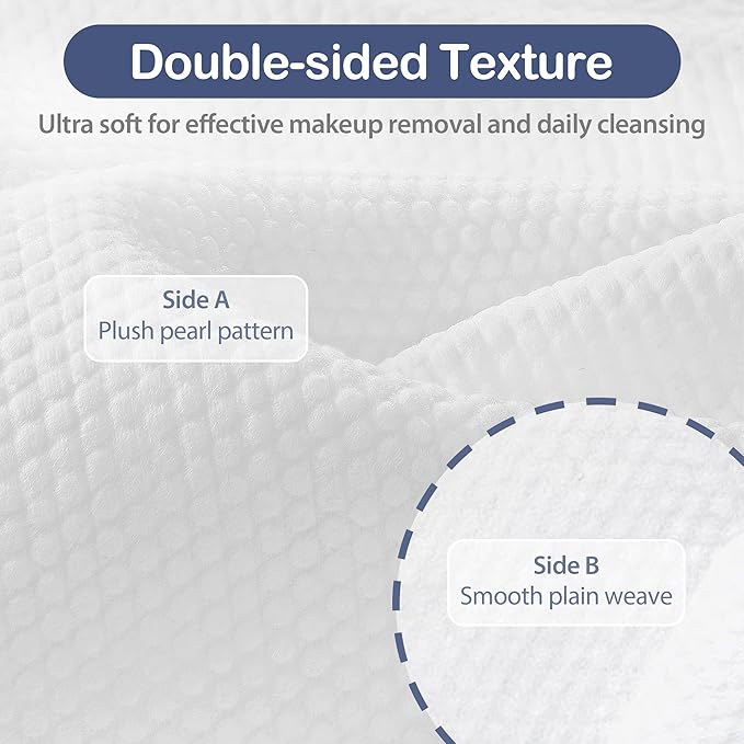 Ourmed Life Face Towels, 11"×9" Disposable Face Towel – Ultra-Soft, Thickened Facial Towelettes, Lint-Free Dry Wipes for Sensitive Skin, Ideal for Makeup Removal & Skincare (50 Count, 2 Pack)