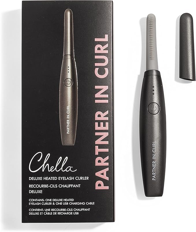 Chella Deluxe Heated Eyelash Curler with USB re-Chargeable Battery - Safe and Gentle Won't Damage Your Eyelashes (USB Re-Chargeable)