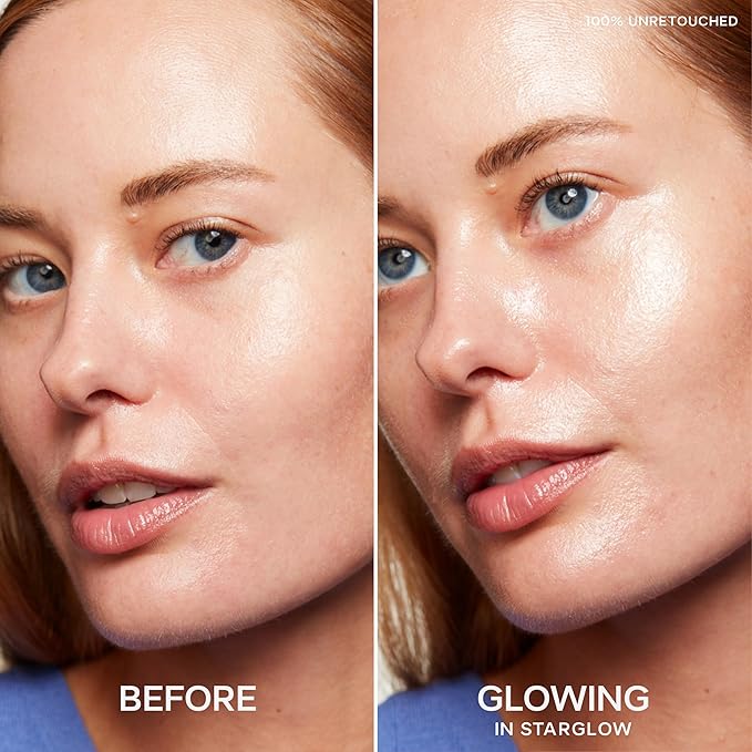 Saie Glowy Super Gel Mini Trio Holiday Gift Set- Lightweight Makeup Primer & All-Over Liquid Highlighter With Vitamin C and Squalane Oil for Glowing Skin - Starglow, Roseglow & Sunglow (0.5 oz Each)