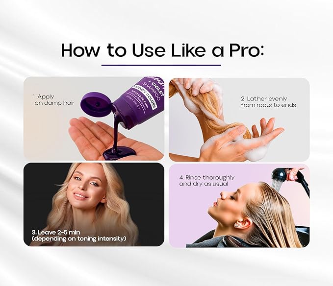 IYOSEI Professional Purple Shampoo Blond Art + Violet – Shampoo for Blondes with Highlighted, Bleached & Gray Hair – Intense Purple Toning for Blonde Hair Care and Color Balance – 7.78 Fl oz Tube