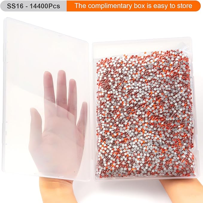 MEIBITE Flatback Rhinestones Bulk, 14400PCS Hyacinth Rhinestones for Clothes DIY Decoration Crafts, Hyacinth, SS16, 3.8-4.0mm