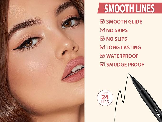 LAVONE Hair-Like Eyebrow Pen Makeup kit, Eyebrow Pencils for Women with Waterproof Microblading Eyebrow Pencil, Eyebrow Pomade, Eyeliner and Eyebrow Brush, Create Full, Natural Brows, Dark Coffee