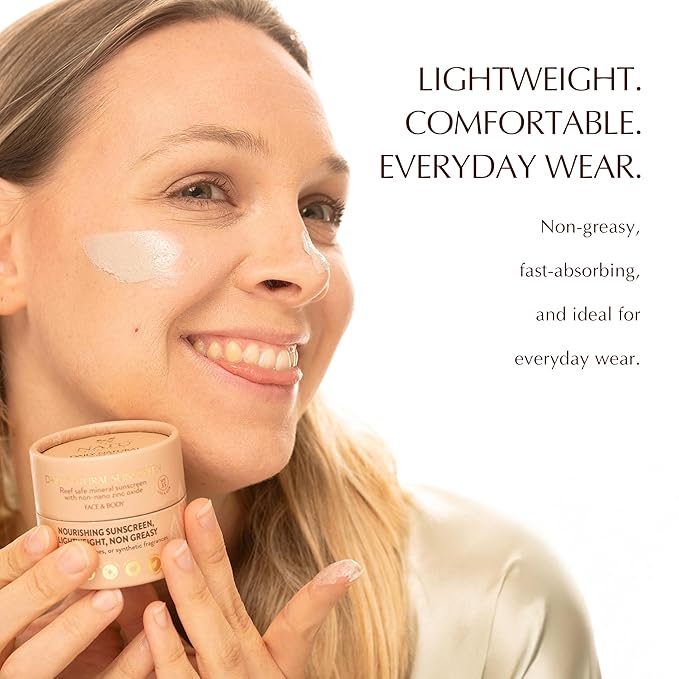 NATÚ BOTANICALS Tinted Mineral Face and Body Sunscreen SPF 35 - Mineral Zinc Oxide Sunblock Lotion - Broad-Spectrum UVA & UVB Protection - Lightweight & Gentle for Sensitive Skin - Reef Safe