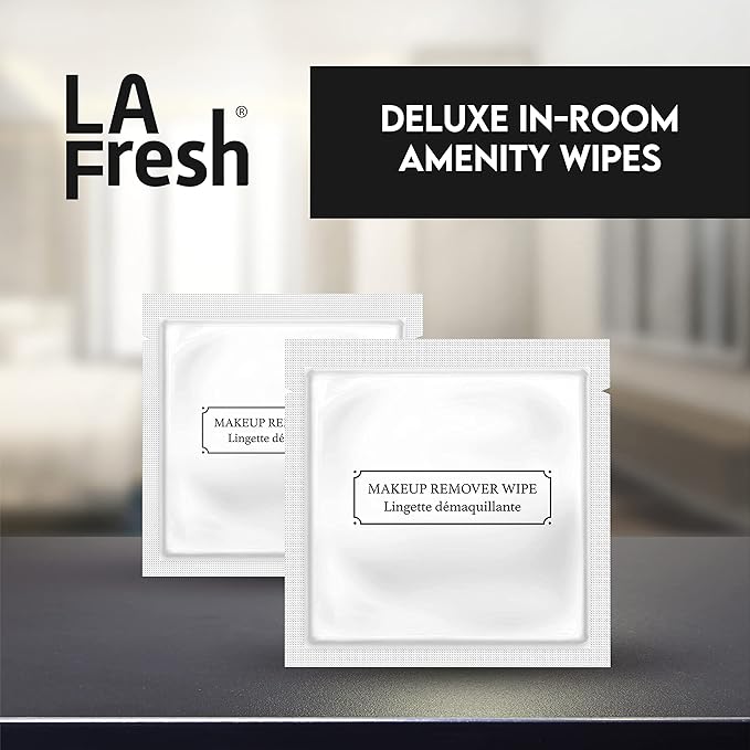 La Fresh Hotel Premium Paraben-Free Makeup Remover Wipes - White, With Light Flora Scent 8x6" Wet Wipes - 500 Wipes, Skin Care Travel Essentials