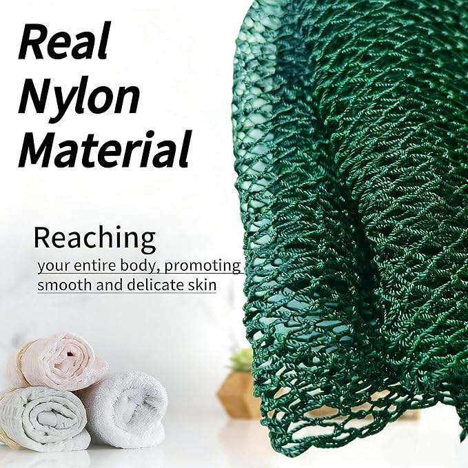 African Net Sponge Authentic, African Exfoliating Sponge Real African Net Black Owned, African Bath Sponge Back Scrubber, Body Exfoliator Shower Bath Accessories (Emerald Green)