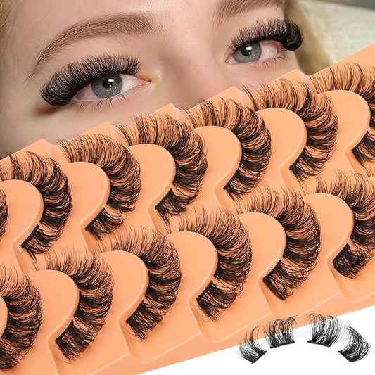 Natural Cluster Lashes Wispy False Eyelashes Individual Lashes Mink Strips Eyelash Extensions DIY Lashes 7 Pairs Multipack by Eefofnn