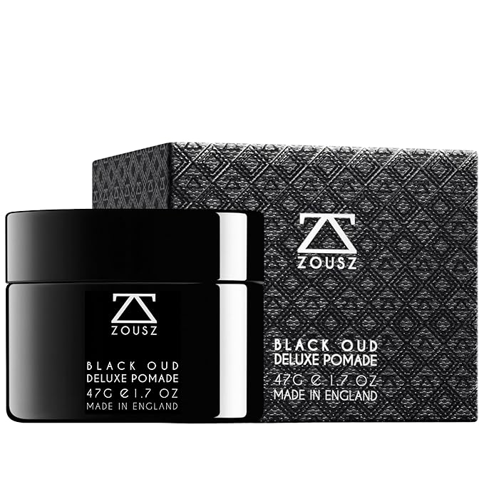 ZOUSZ Black Oud Deluxe Pomade for Men – Premium Hair Clay & Hair Styling Wax for Men – Hair Wax for All Hair Types – Ideal Mens Gift, 47g